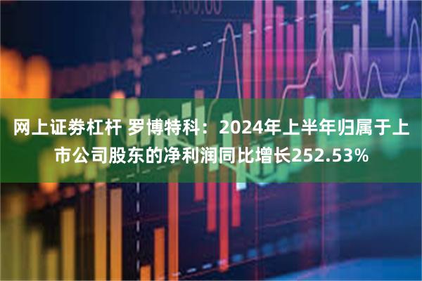 网上证劵杠杆 罗博特科：2024年上半年归属于上市公司股东的净利润同比增长252.53%