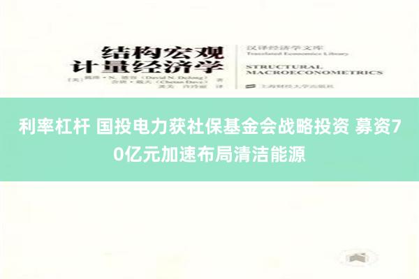 利率杠杆 国投电力获社保基金会战略投资 募资70亿元加速布局清洁能源