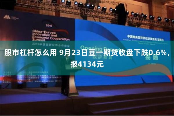 股市杠杆怎么用 9月23日豆一期货收盘下跌0.6%，报4134元