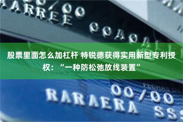 股票里面怎么加杠杆 特锐德获得实用新型专利授权：“一种防松弛放线装置”