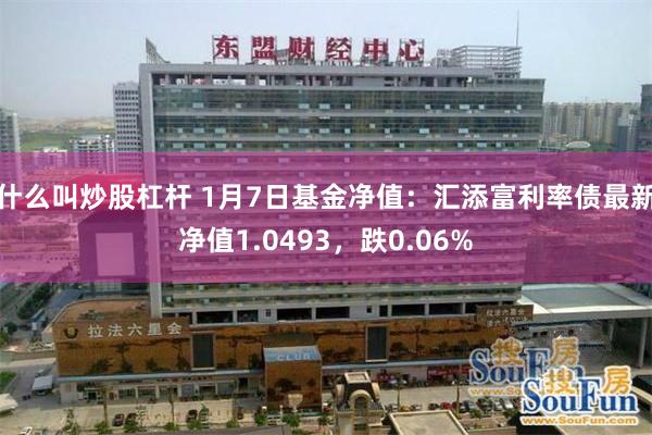 什么叫炒股杠杆 1月7日基金净值：汇添富利率债最新净值1.0493，跌0.06%