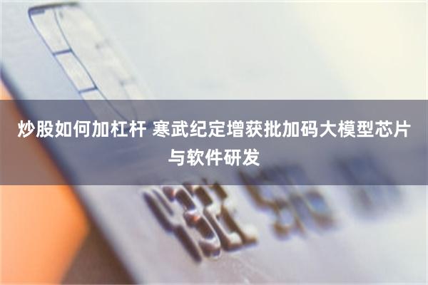 炒股如何加杠杆 寒武纪定增获批加码大模型芯片与软件研发