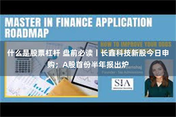 什么是股票杠杆 盘前必读丨长鑫科技新股今日申购；A股首份半年报出炉