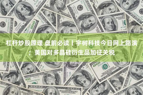 杠杆炒股原理 盘前必读丨宇树科技今日网上路演；美国对多晶硅衍生品加征关税